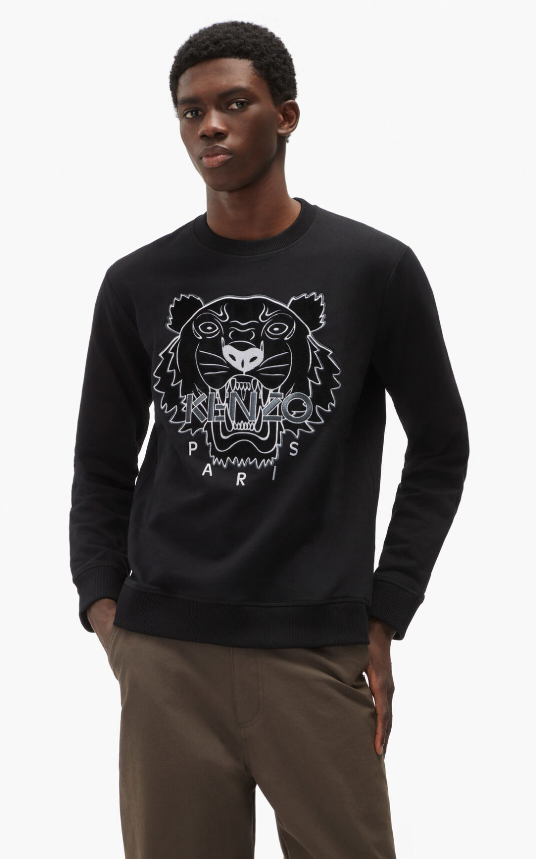 Kenzo The Kışlık Capsule Tiger Sweatshirt Erkek Siyah | 7863-NDTIV